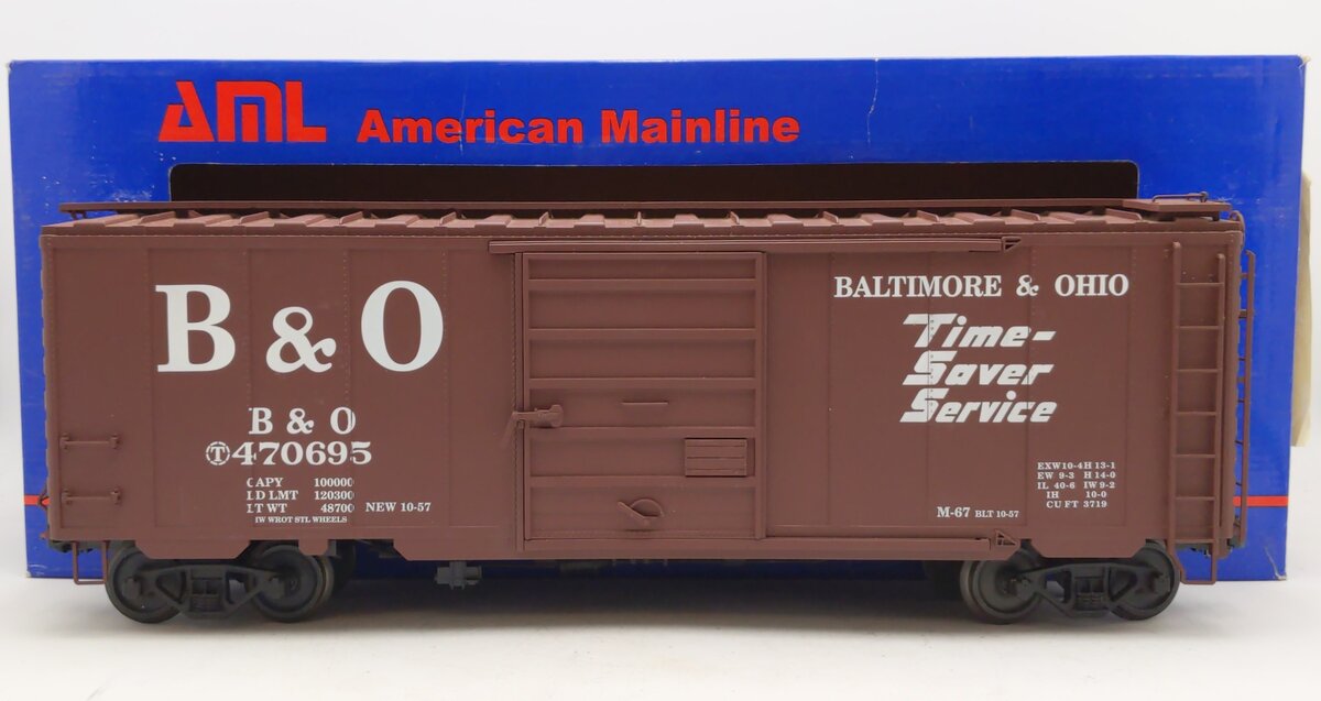 American Mainline G401-02 G Scale Baltimore & Ohio PS-1 Boxcar #470695 EX/Box