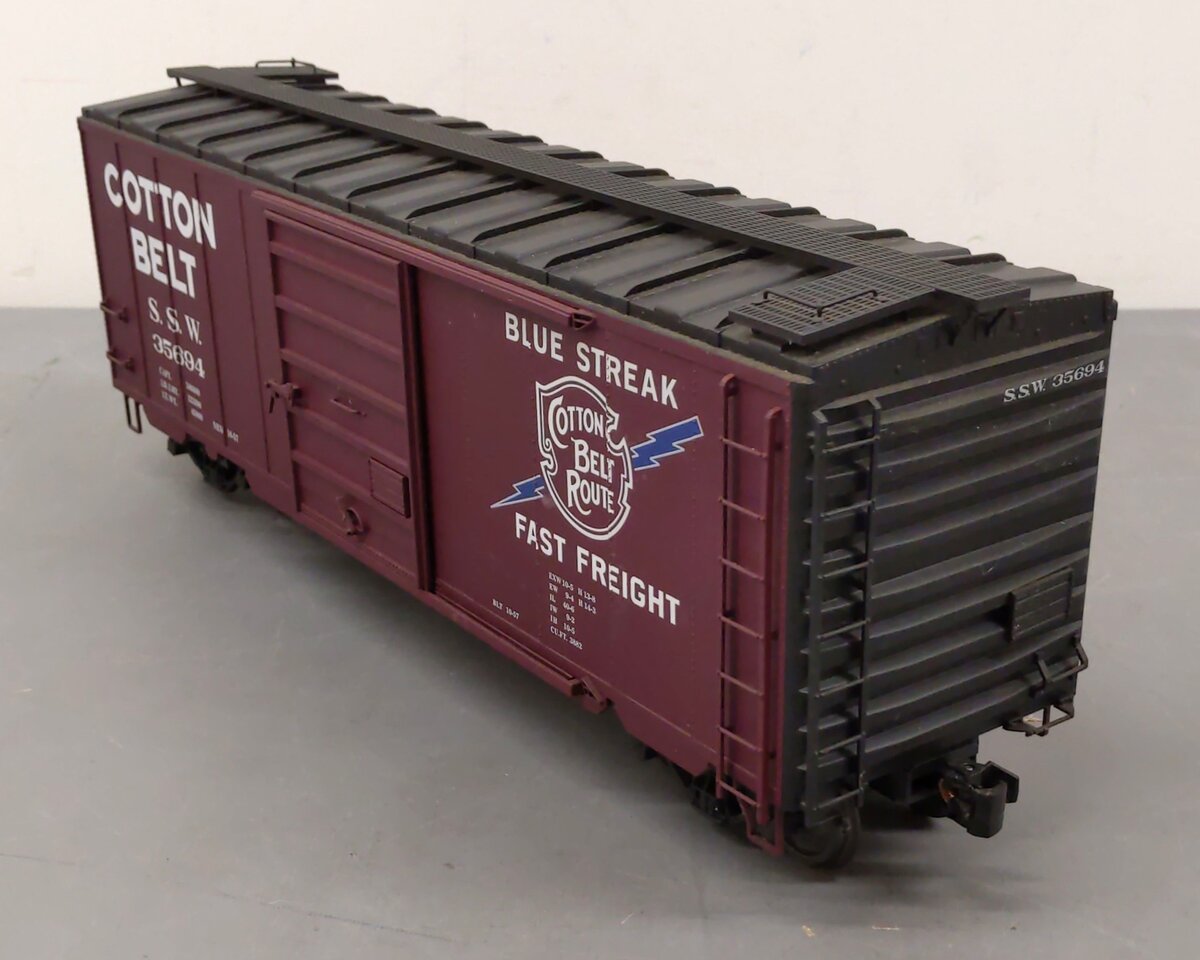 American Mainline G401-01 G SSW Cotton Belt PS-1 Boxcar #35694 w/ Metal Wheels EX/Box