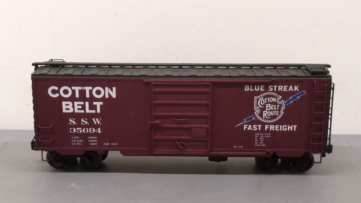 American Mainline G401-01 G SSW Cotton Belt PS-1 Boxcar #35694 w/ Metal Wheels EX/Box