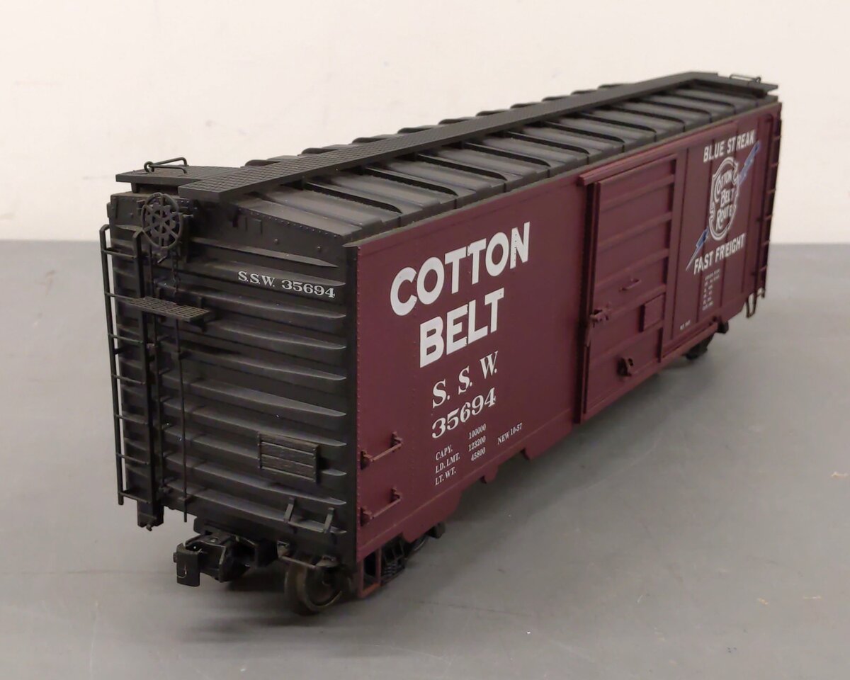 American Mainline G401-01 G SSW Cotton Belt PS-1 Boxcar #35694 w/ Metal Wheels EX/Box