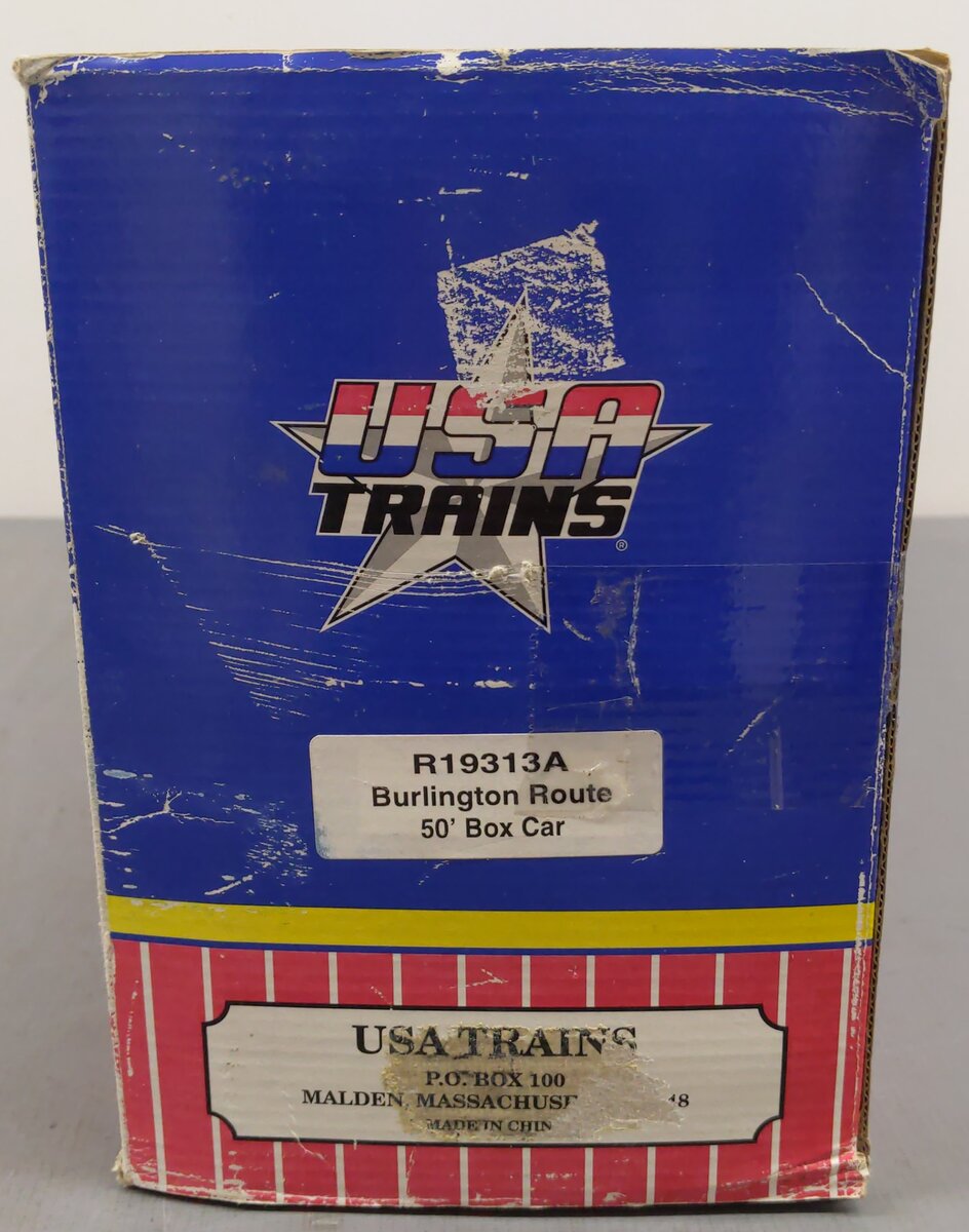 USA Trains R19313A G Burlington Route 50 Ft. Box Car with Steel Door EX/Box