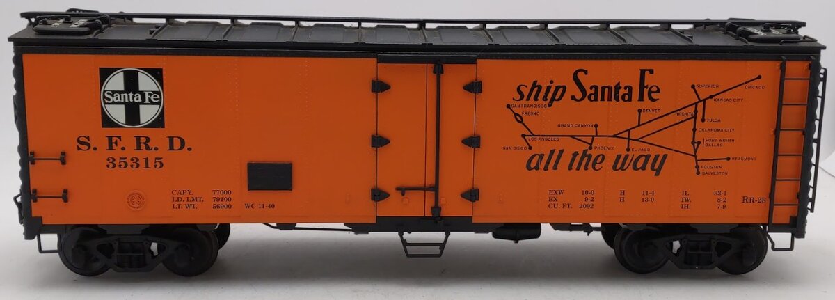 USA Trains R16501 G Gauge Santa Fe "Super Chief" 40' Reefer Car #35315/Box