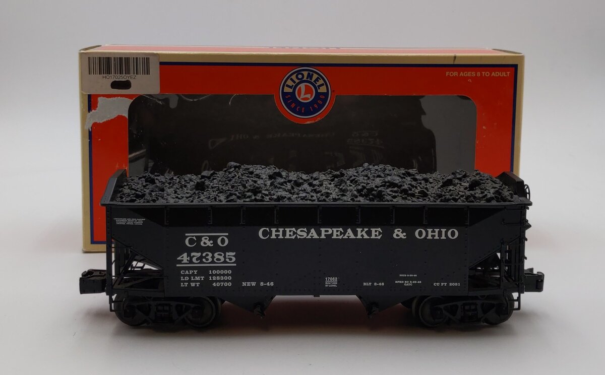 Lionel 6-17025 O Die-Cast Chesapeake & Ohio 50-Ton Offset Hopper Car #300027 NIB