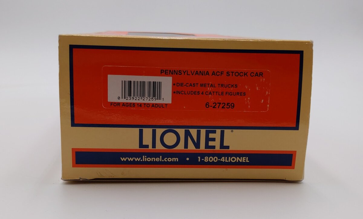 Lionel 6-27259 O Gauge Pennsylvania Railroad ACF Stock Car #128988 NIB