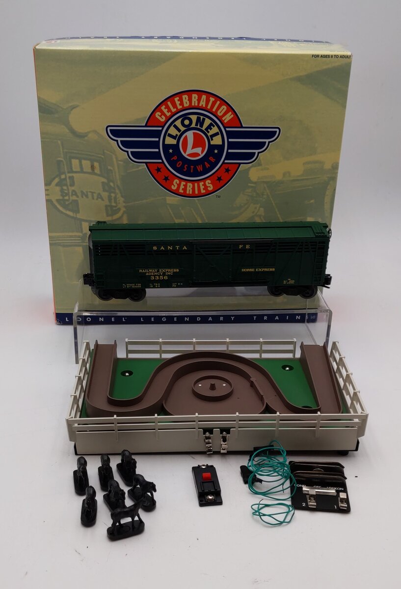 Lionel 6-29843 O Gauge PWC Santa Fe Horse Car & Corral #3356 EX/Box