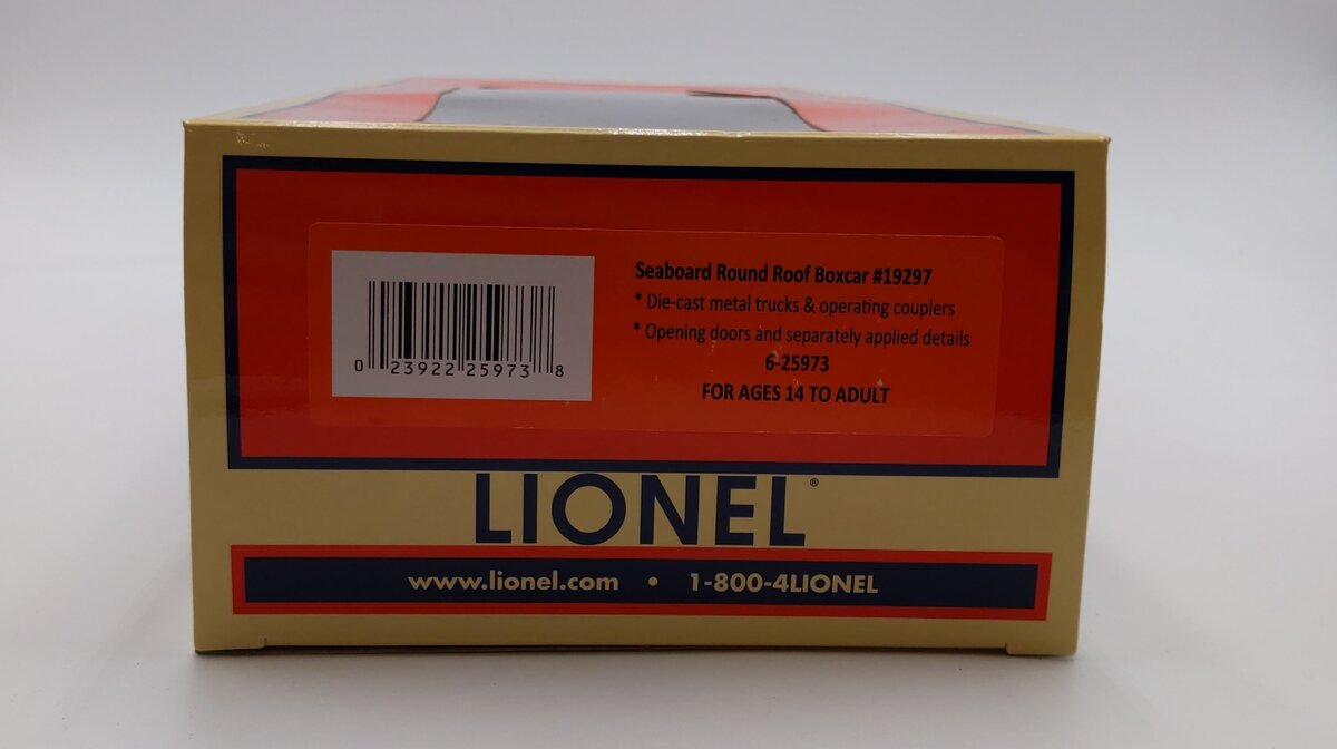 Lionel 6-25973 Seaboard Single Door Round Roof Boxcar #19297 NIB