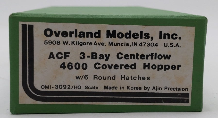 Overland OMI-3092 HO Scale ACF 3-Bay Centerflow 4600 Covered Hopper EX/Box