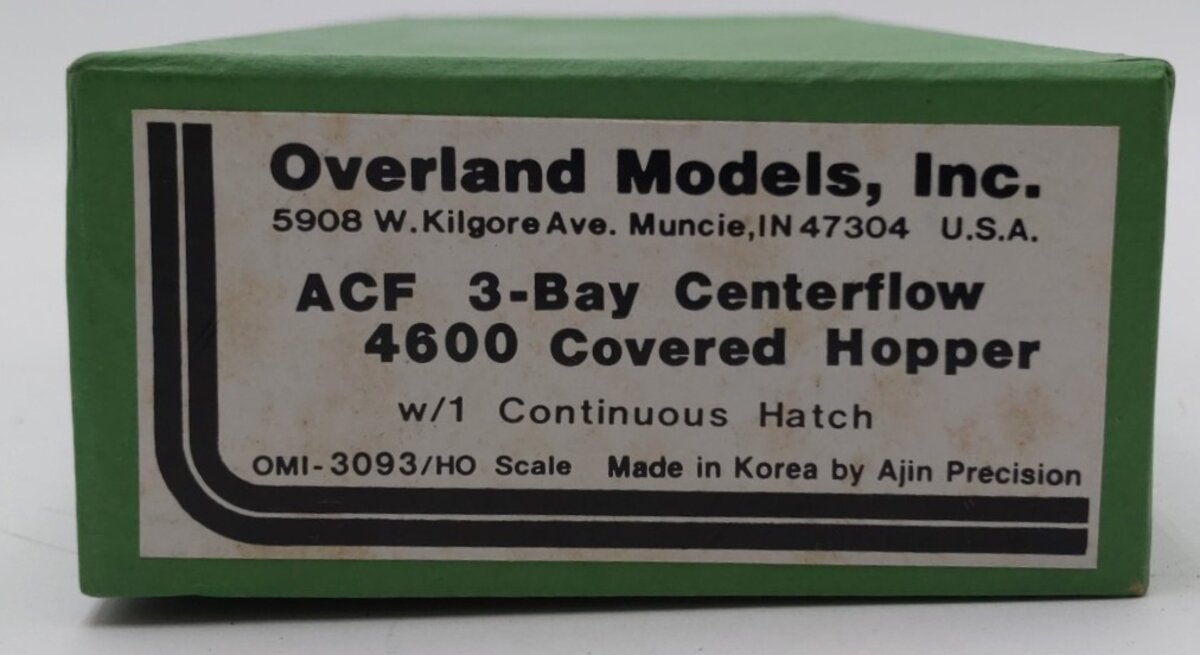 Overland OMI-3093 HO Scale ACF 3-Bay Centerflow 4600 Covered Hopper EX/Box
