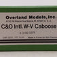 Overland OMI-3850 HO Scale BRASS Chesapeake & Ohio Intl. W-V Caboose NIB