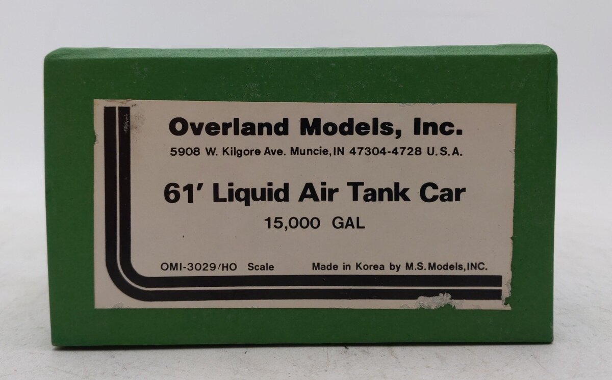 Overland OMI-3029 HO Scale BRASS 61' Liquid Air Tank Car LN/Box