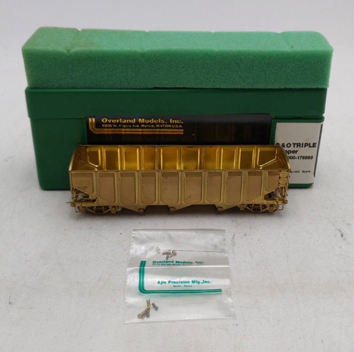 Overland OMI-1308 HO BRASS C&O Triple Hopper - Unpainted LN/Box