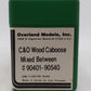 Overland 90401-90540 HO Scale Chesapeake & Ohio Undecorated Caboose - Unpainted LN/Box
