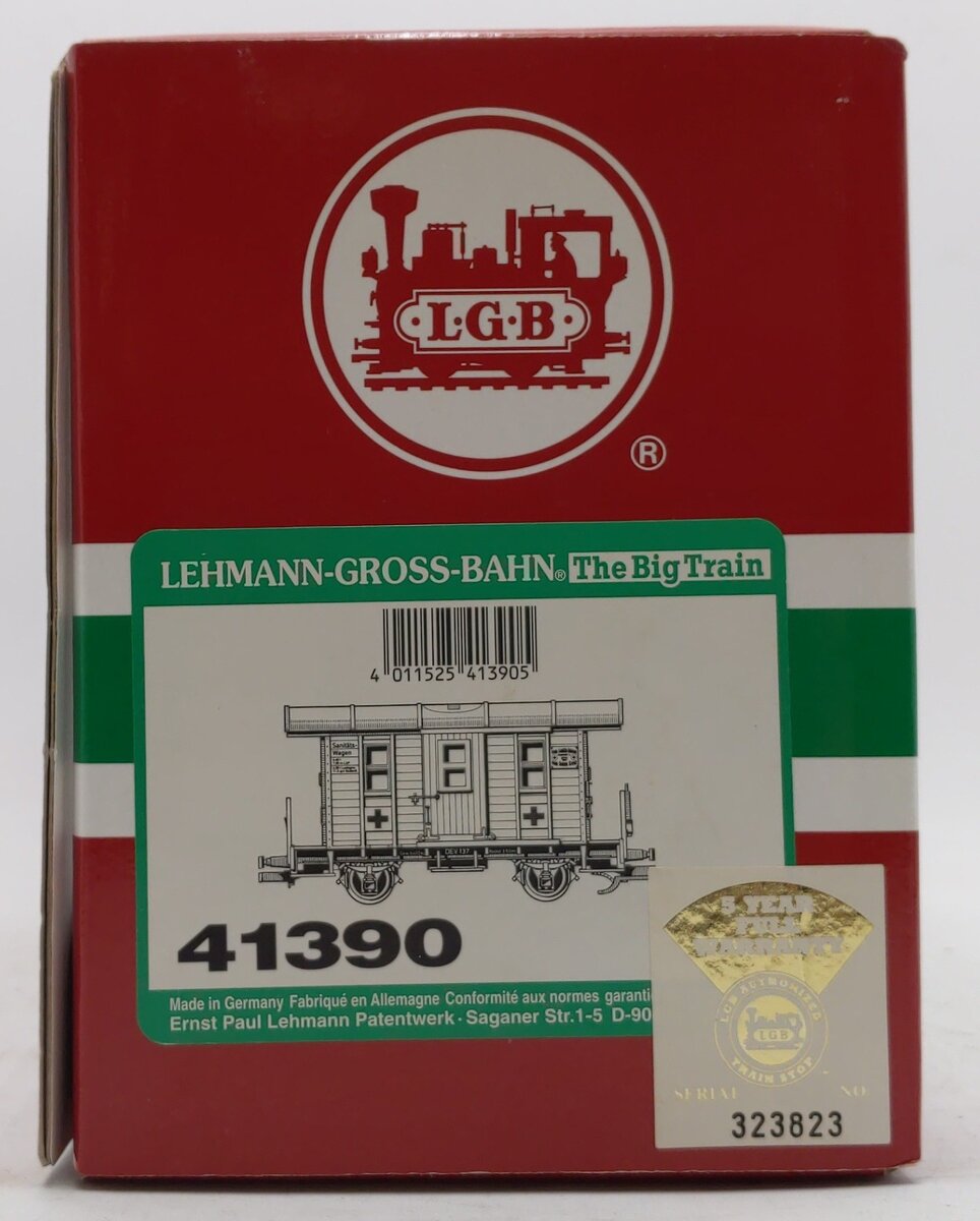 LGB 41390 G Red Cross Ambulance Car EX/Box