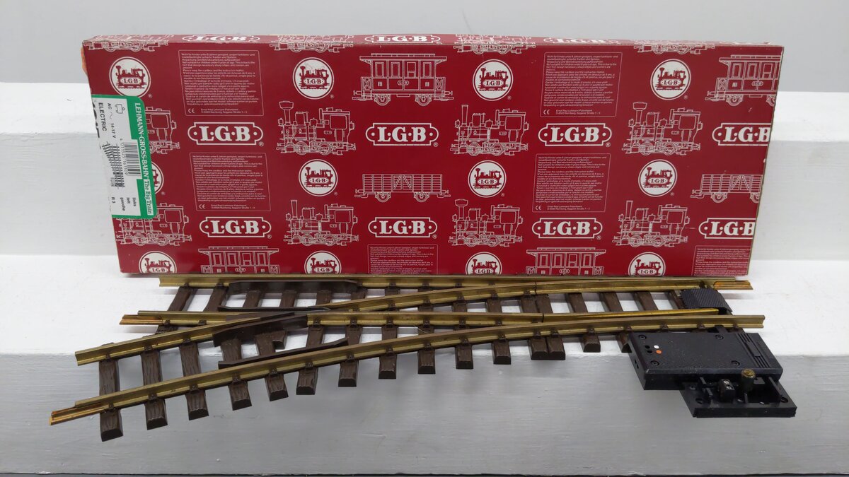 LGB 16150 G 22.5° R3 Left Hand Manual Curved Switch Turnout EX/Box