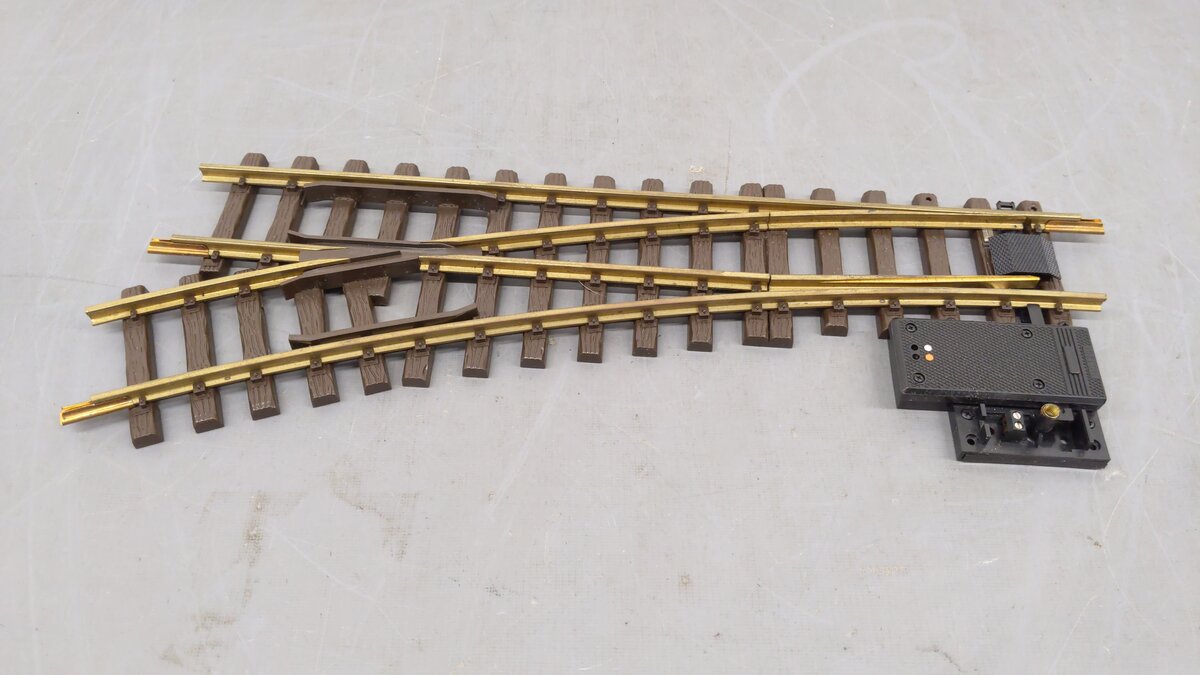 LGB 16150 G 22.5° R3 Left Hand Manual Curved Switch Turnout EX/Box