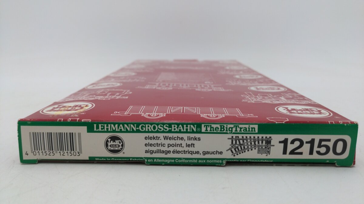 LGB 12150 G Brass 30° Left Hand Remote Electric Switch Turnout EX/Box