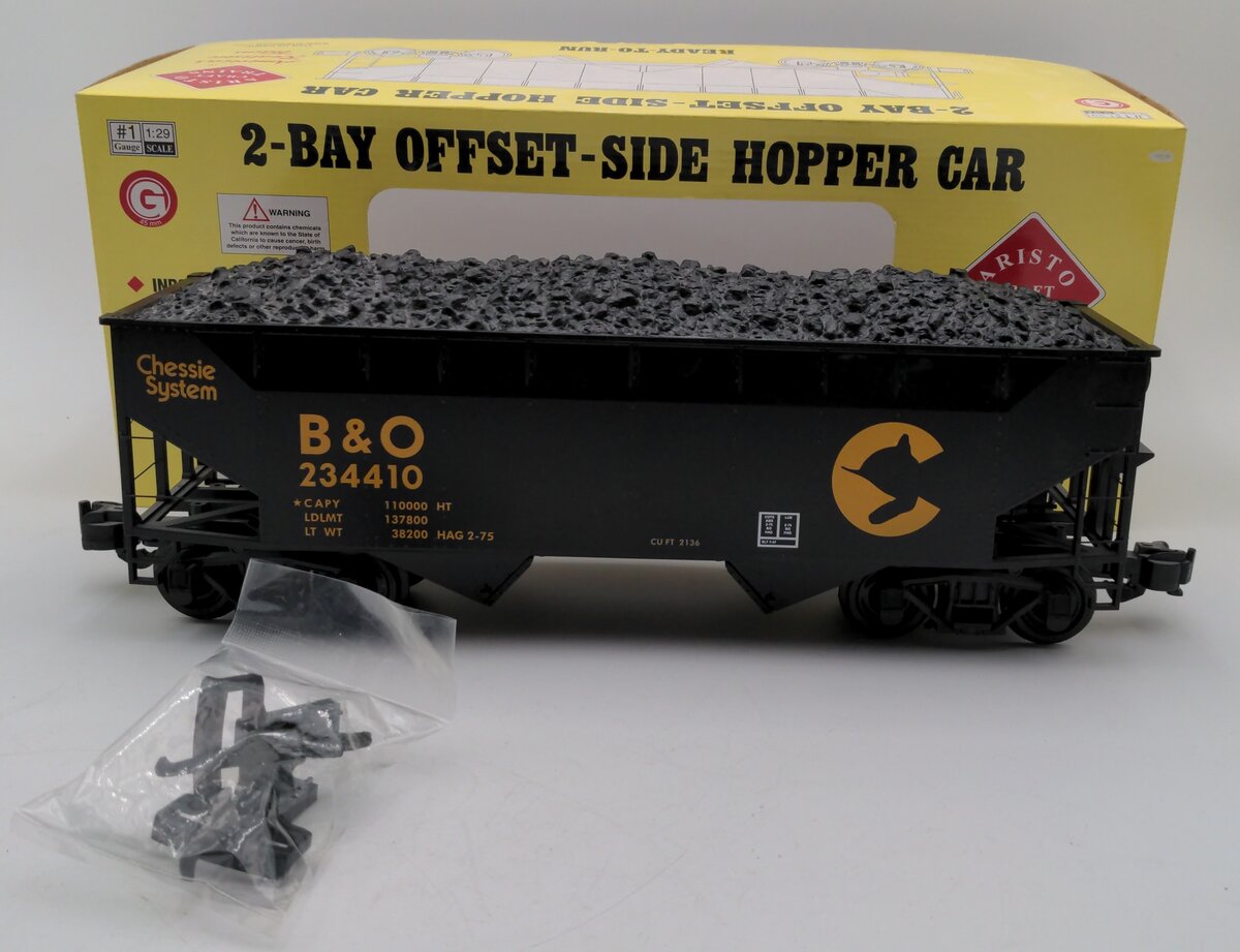 Aristo-Craft 41815 G Chessie/B&O 2-Bay Coal Hopper #234410 LN/Box