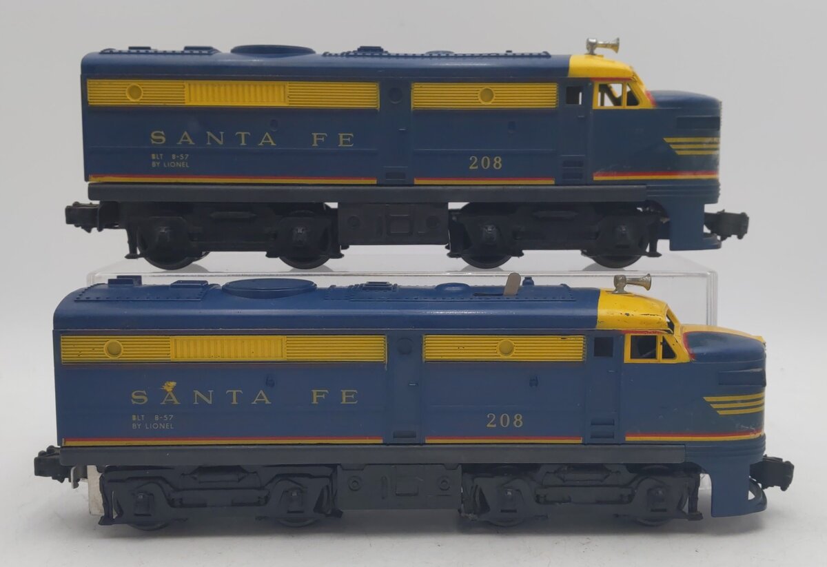 Lionel 208 Vintage O Santa Fe Alco AA Diesel Locomotive Set VG