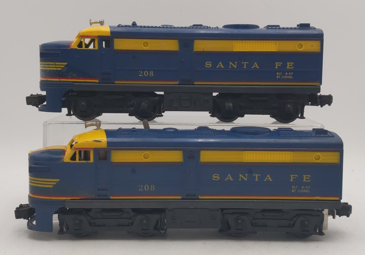 Lionel 208 Vintage O Santa Fe Alco AA Diesel Locomotive Set VG
