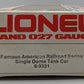 Lionel 6-9321 O Gauge Atchison Topeka & Santa Fe Single Dome Tank Car EX/Box