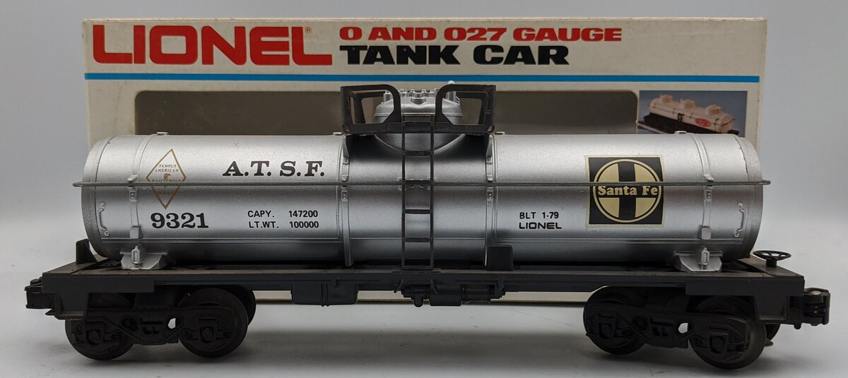 Lionel 6-9321 O Gauge Atchison Topeka & Santa Fe Single Dome Tank Car EX/Box