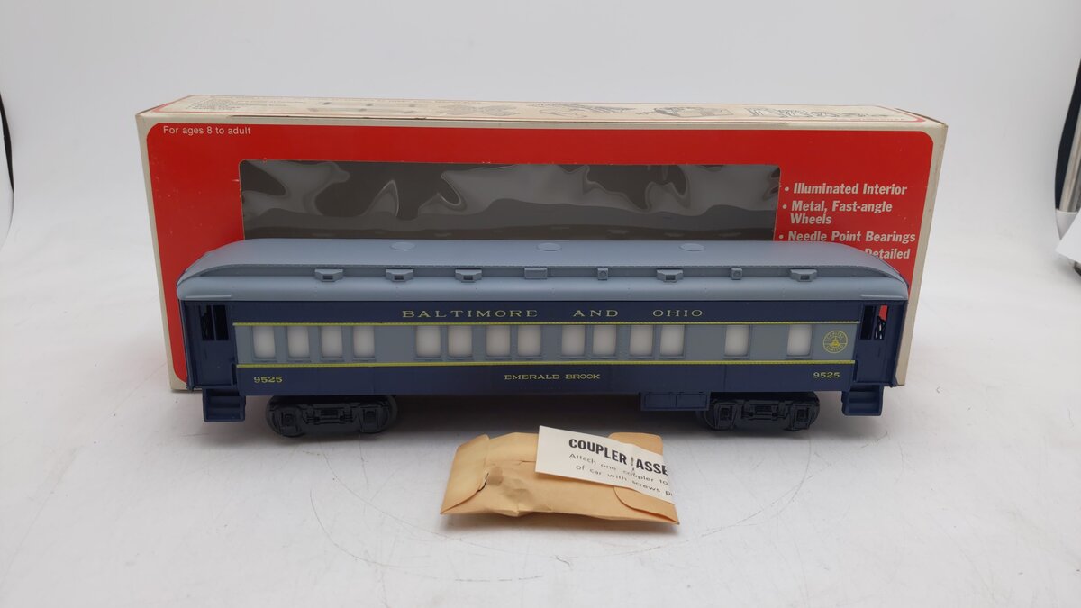 Lionel 6-9525 O Gauge Baltimore & Ohio "Emerald Brook" Passenger Car EX/Box