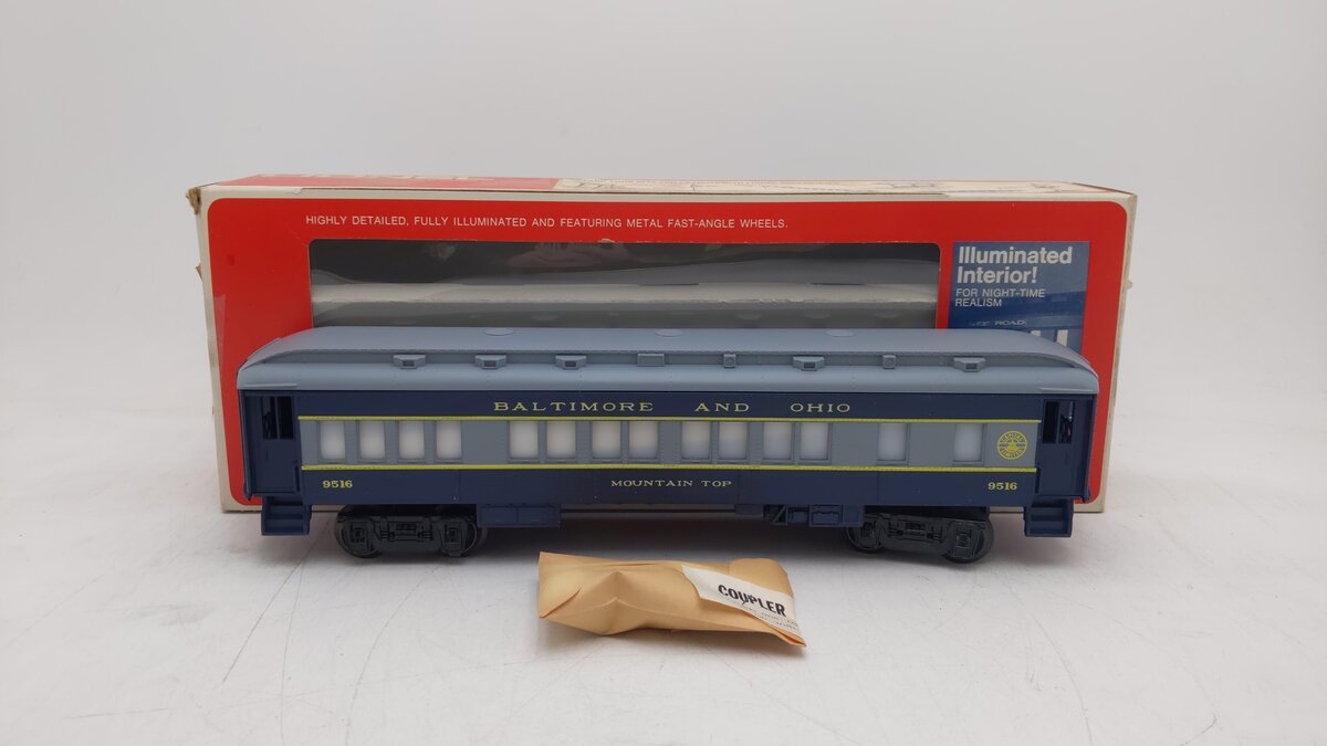 Lionel 6-9516 O Gauge Baltimore & Ohio Mountain Top Passenger Car EX/Box