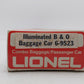 Lionel 6-9523 O Gauge Baltimore & Ohio Baggage Car EX/Box