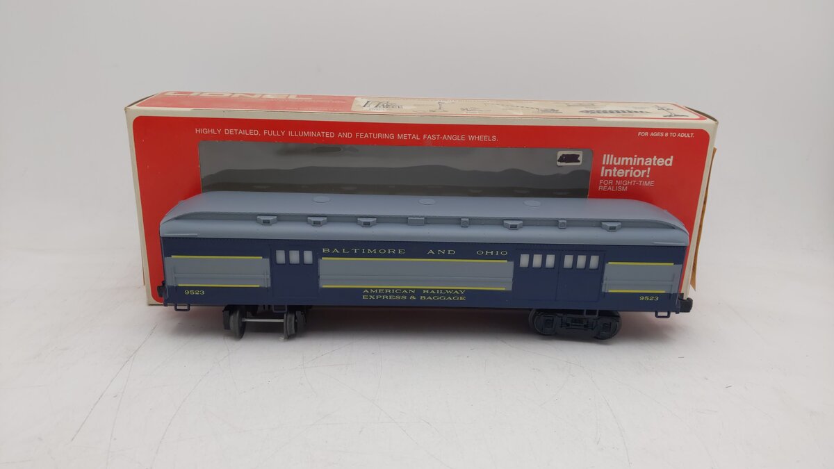Lionel 6-9523 O Gauge Baltimore & Ohio Baggage Car EX/Box