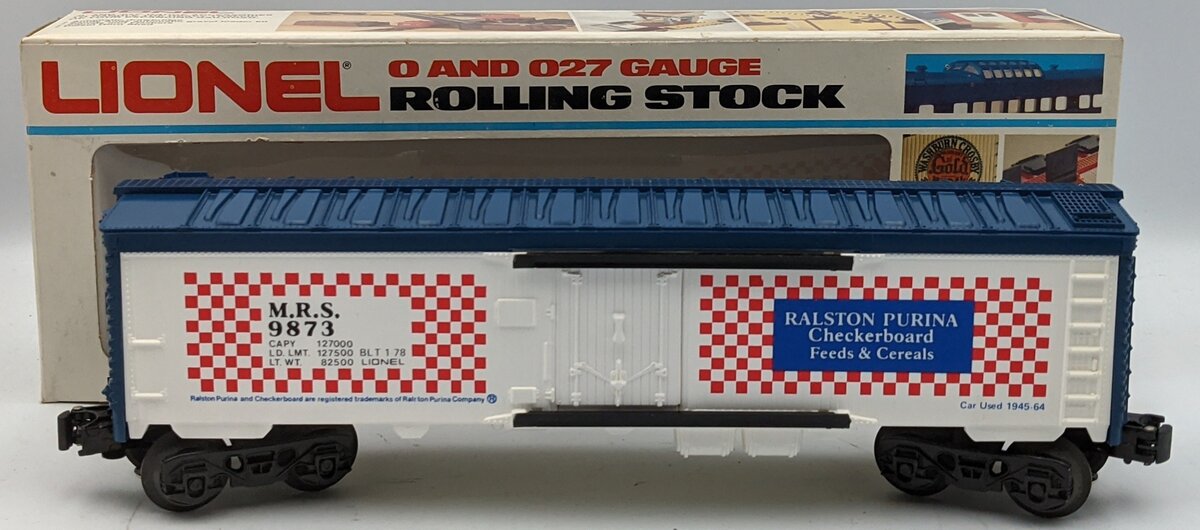 Lionel 6-9873 O Gauge Ralston Purina Billboard Reefer Car #9873 NIB