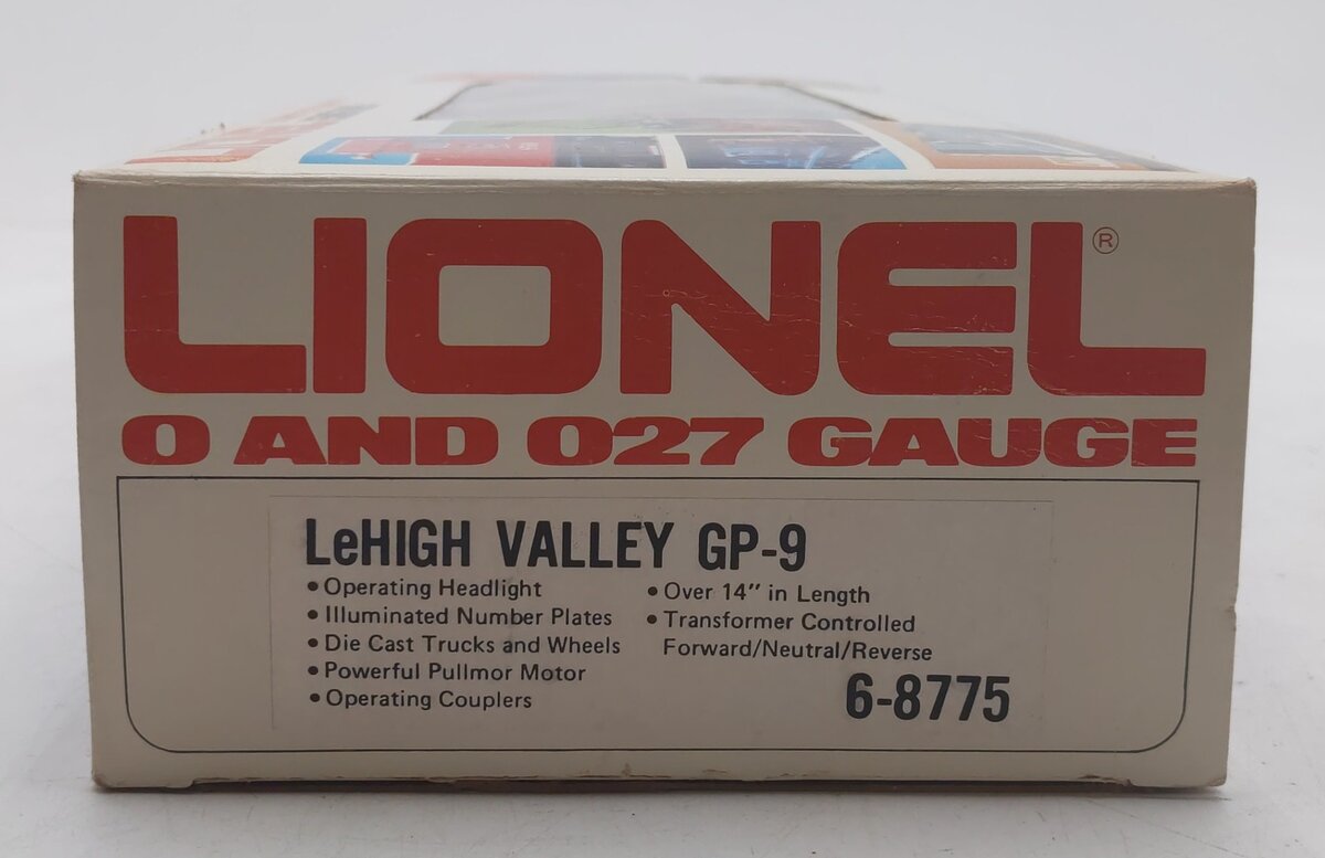 Lionel 6-8775 O Gauge Lehigh Valley GP-9 Powered Diesel Locomotive #8775 EX/Box