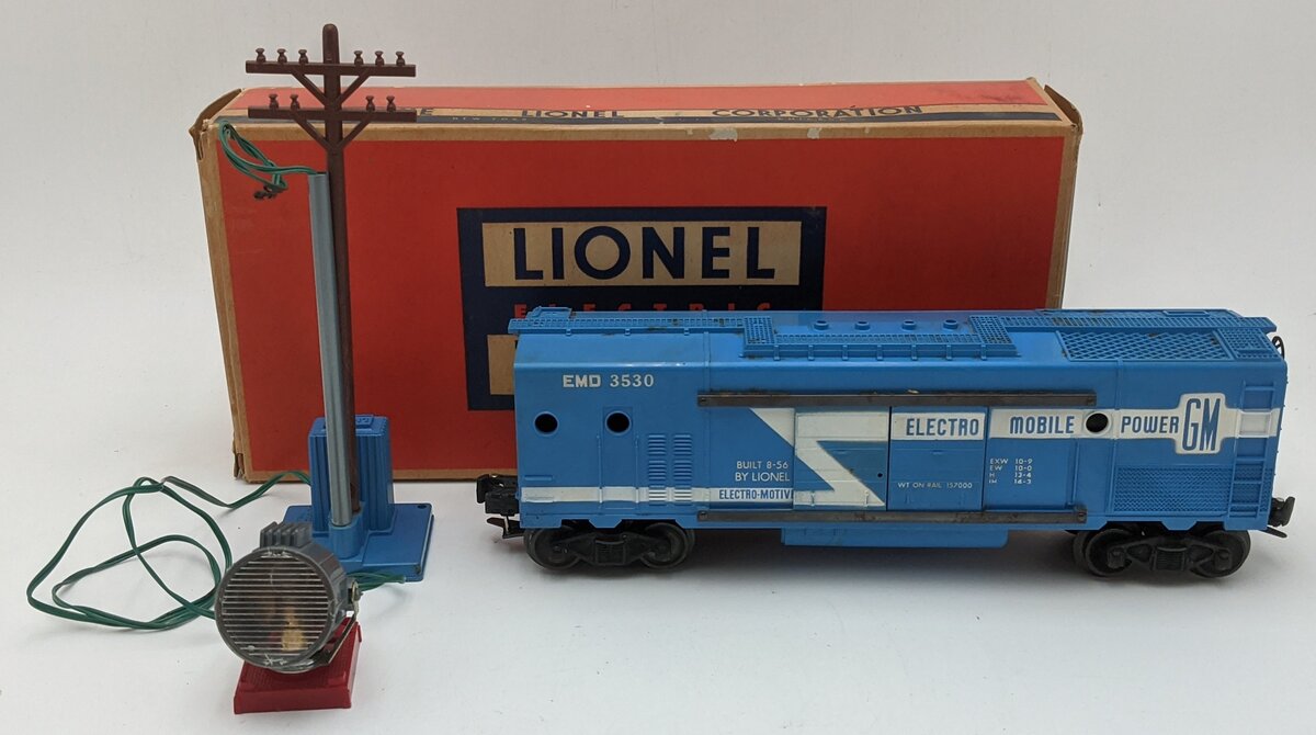 Lionel 3530 Vintage O Electromotive Car with Extension Searchlight VG/Box