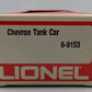 Lionel 6-9153 O Gauge Chevron Single Dome Tank Car NIB