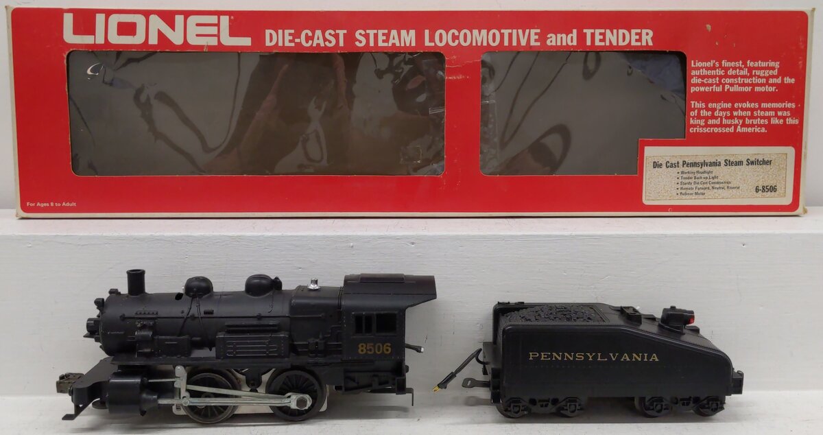 Lionel 6-8506 O Gauge Pennsylvania 0-4-0 Steam Switcher & Tender EX/Box
