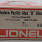 Lionel 6-8362 Western Pacific Alco B Unit Non-Powered Diesel Locomotive EX/Box