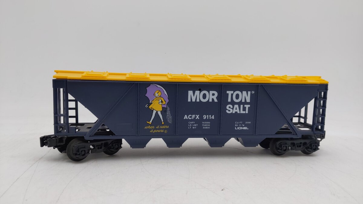 Lionel 6-9114 O Gauge Morton Salt Covered 4-Bay Hopper EX/Box