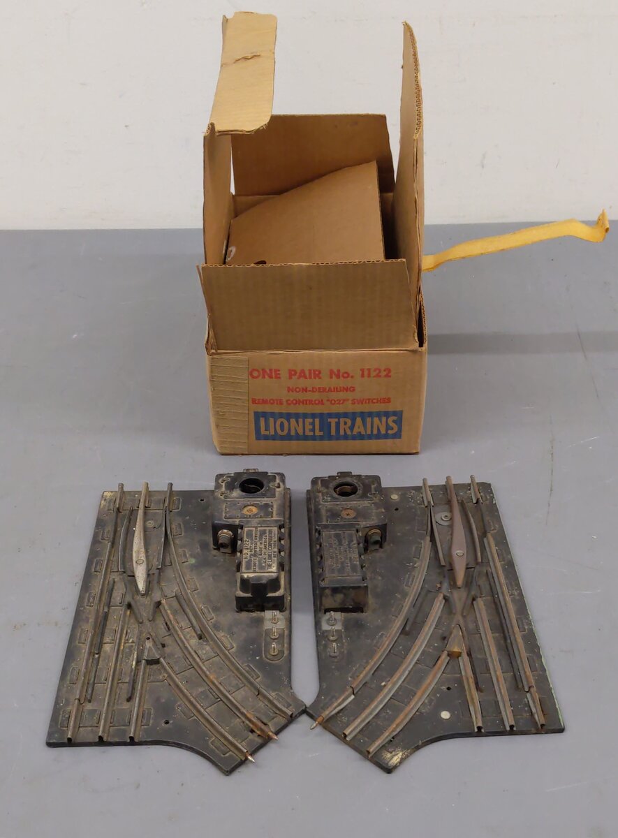 Lionel 1122 Vintage O-27 Remote Control Switches (Pair of 2)/Box
