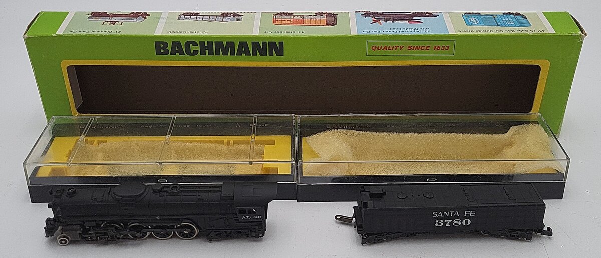 Bachmann 4786 N Santa Fe 4-8-4 Steam Locomotive & Tender #3780 EX/Box