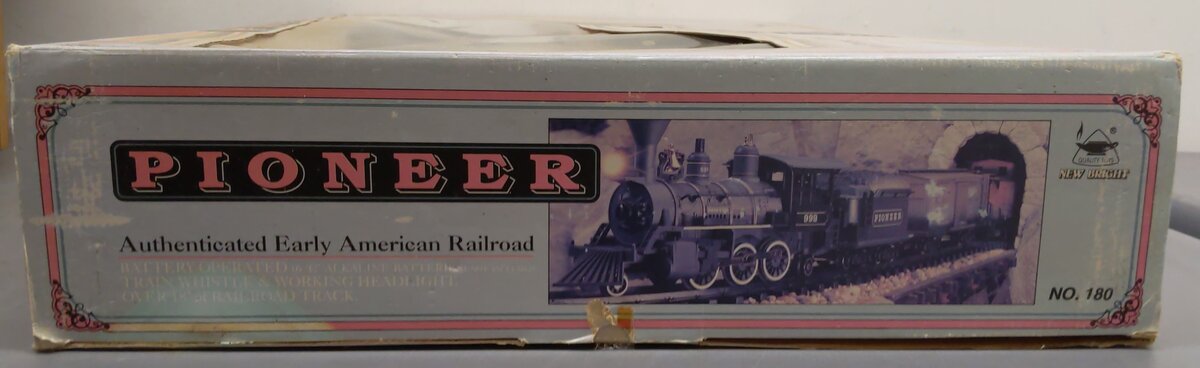 New Bright 180 G Scale Pioneer Steam Locomotive Set #999 EX/Box
