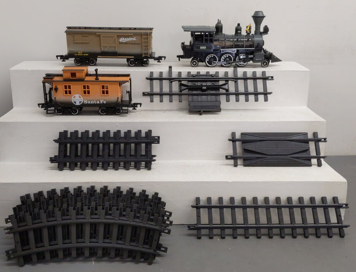 New Bright 180 G Scale Pioneer Steam Locomotive Set #999 EX/Box