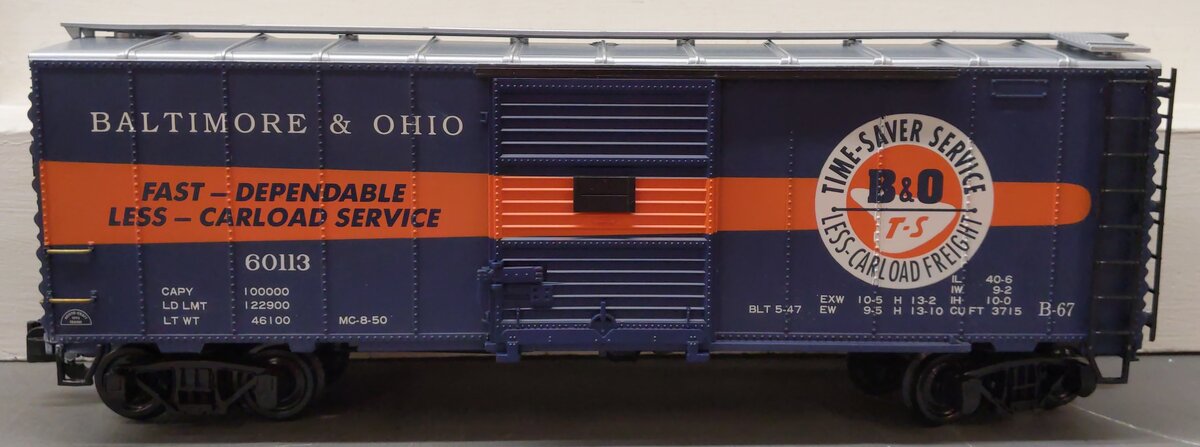Aristo-Craft ART-46011 G Scale Baltimore & Ohio Time Saver Steel Box Car #46011 EX/Box