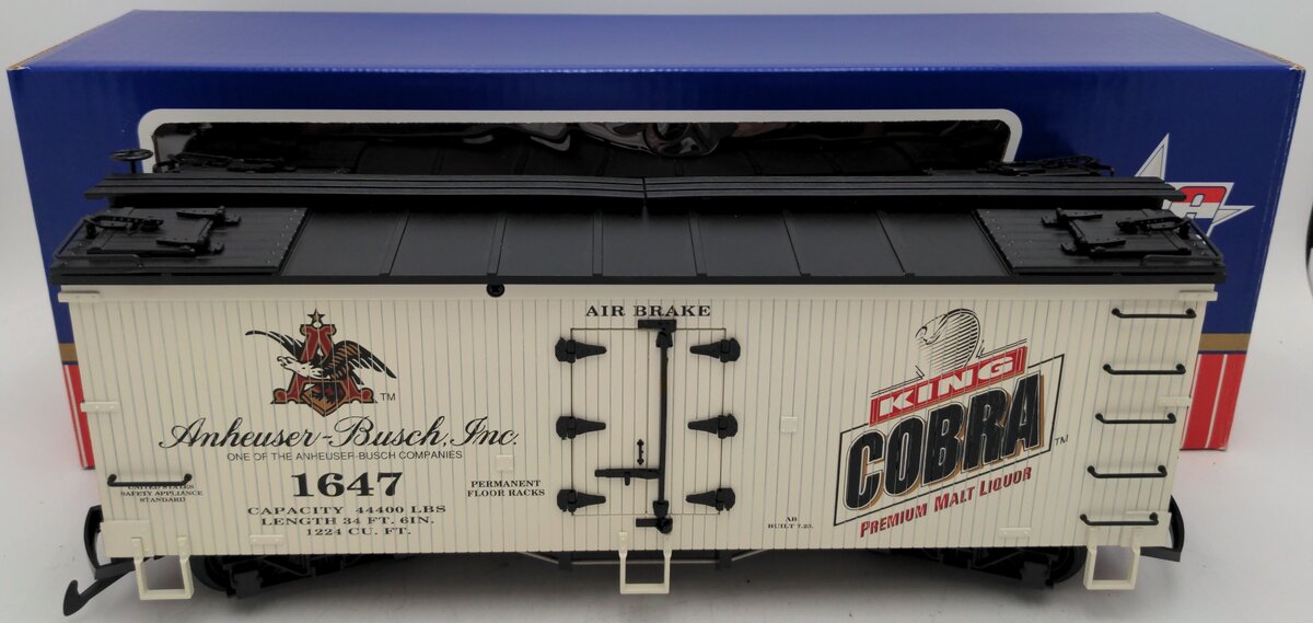 USA Trains 16015 G King Cobra Liquor Reefer Car #1647 LN/Box
