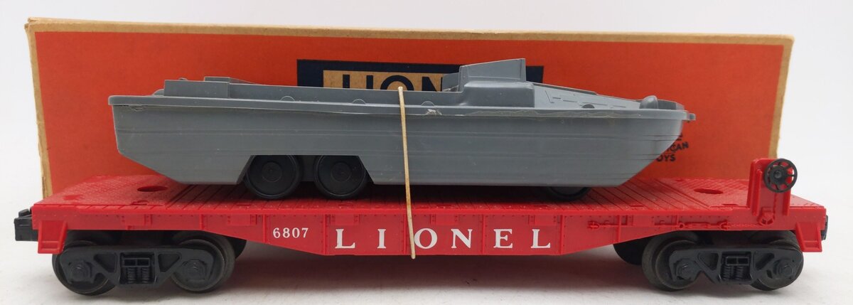 Lionel 6807 Vintage O USMC Flatcar w/ DUCK Boat VG/Box
