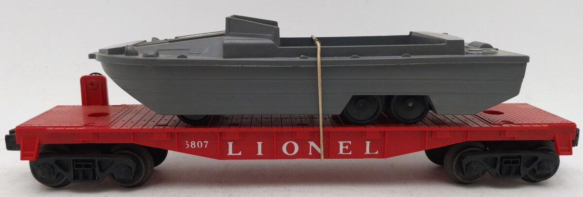 Lionel 6807 Vintage O USMC Flatcar w/ DUCK Boat VG/Box