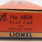 Lionel 6806 Vintage O Flatcar w/ Pyro USMC Tank & Medical Box Truck VG/Box