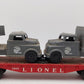 Lionel 6806 Vintage O Flatcar w/ USMC Radar Truck & Medical Box Truck VG