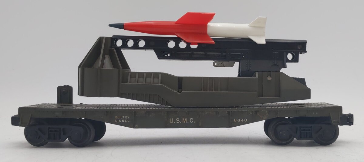 Lionel 6640 Vintage O IRBM USMC Olive Drab Rocket Launcher EX