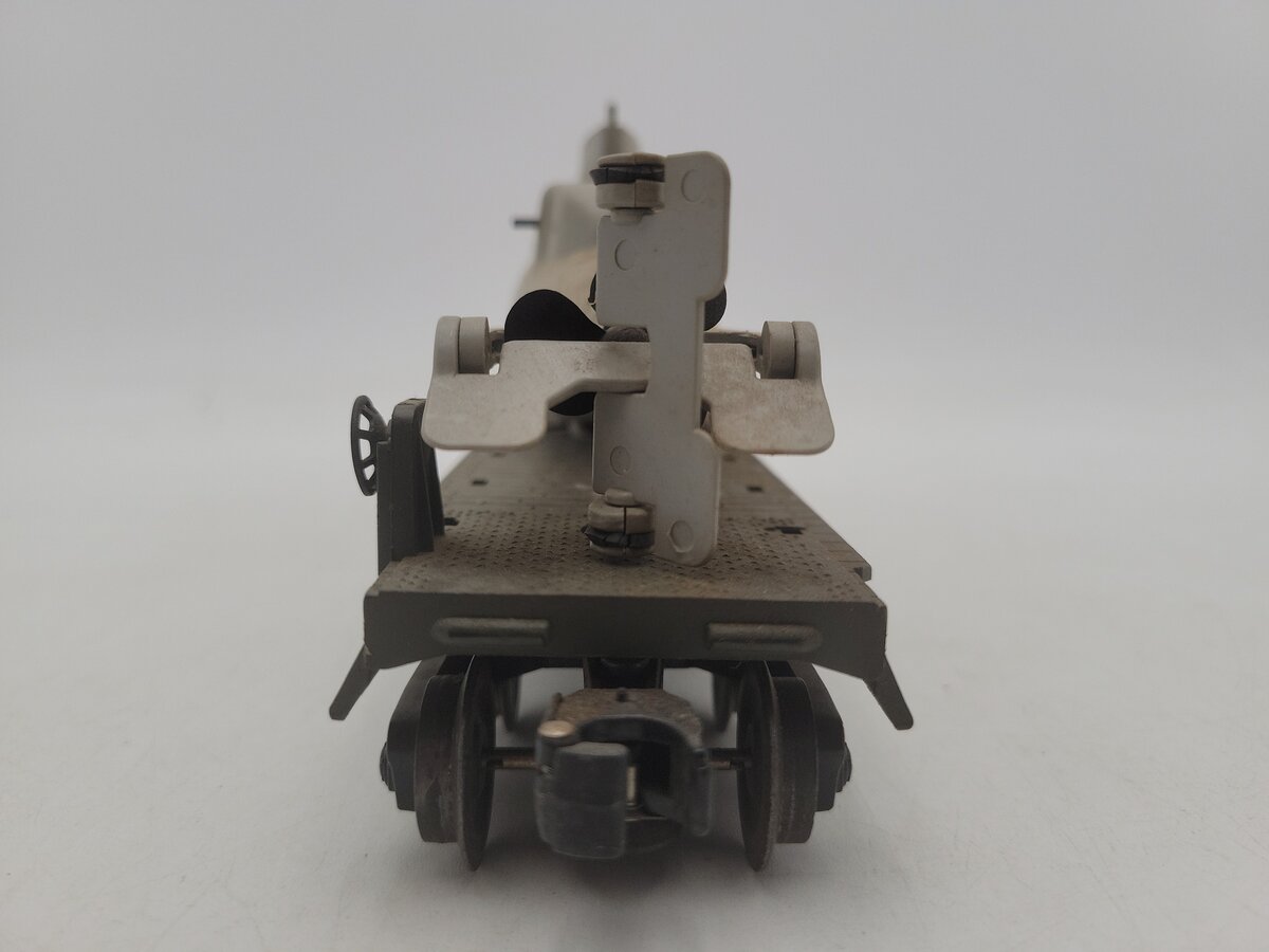 Lionel 3820 Vintage O USMC Olive Drab Flatcar w/Submarine - RARE VG