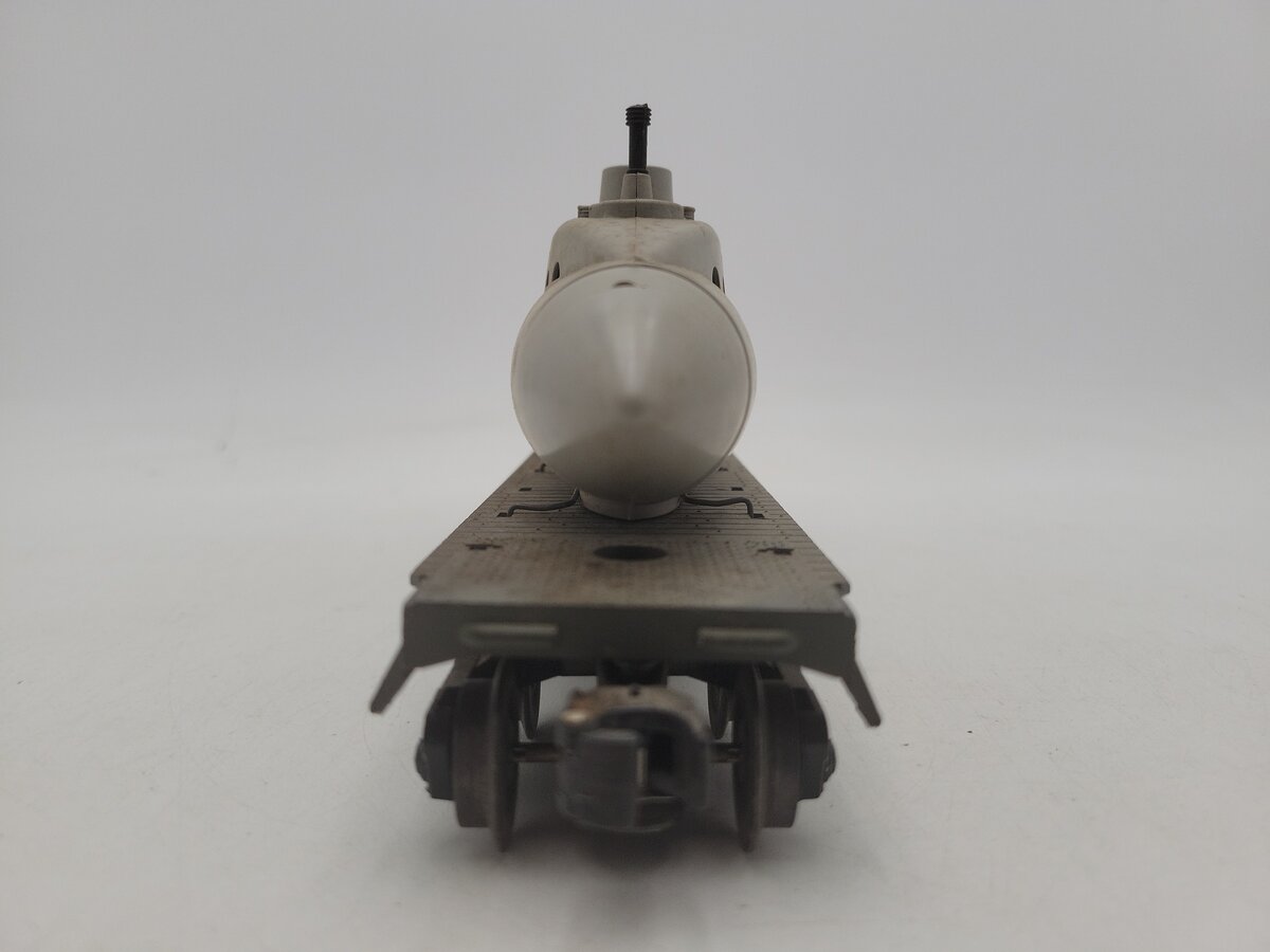 Lionel 3820 Vintage O USMC Olive Drab Flatcar w/Submarine - RARE VG