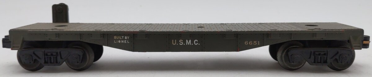 Lionel 6651 Vintage O USMC Olive Drab Cannon Car EX